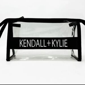 Kendall And Kylie Clear Make Up Bag Clutch See Through Wristlet Travel Pouch